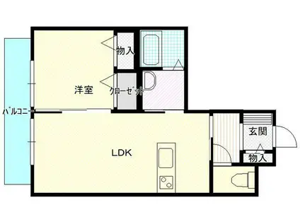 クラネイアII(1LDK/2階)の間取り写真