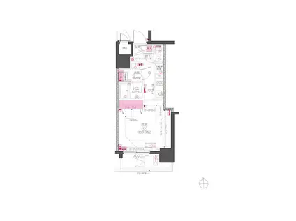 ZOOM東神田(1K/8階)の間取り写真