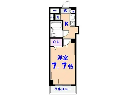 リトルフィールド市川(1K/2階)の間取り写真