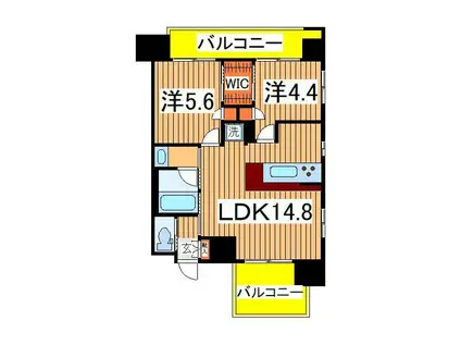 BCITY ART RESIDENCE CENTRALPARK(2LDK/8階)の間取り写真