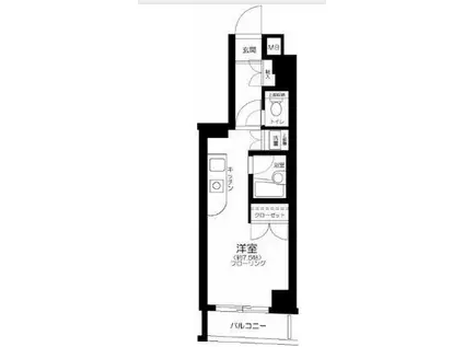 パークウェル世田谷若林(ワンルーム/2階)の間取り写真