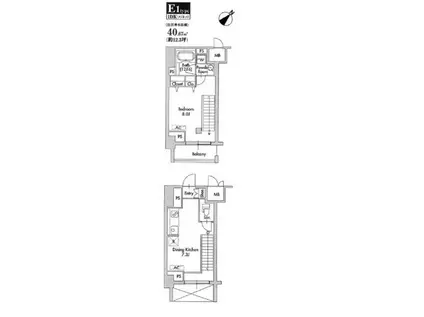 ヴィアラッティア志村(1DK/2階)の間取り写真