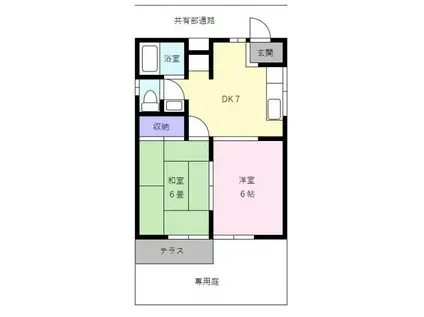 コーポデサキ(2DK/2階)の間取り写真