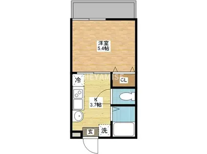 MODERN PALAZZO扇町(1K/3階)の間取り写真