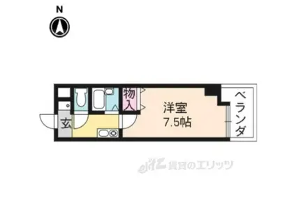 ミネ修学院(1K/6階)の間取り写真