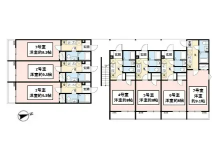 ARIETTA志木(1K/2階)の間取り写真