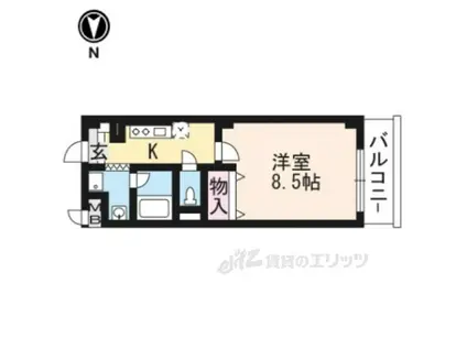 パークテラス白鳥(1K/3階)の間取り写真