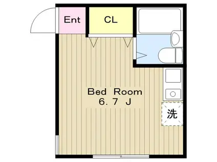 レインジア東林間(ワンルーム/3階)の間取り写真