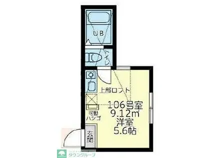 ユナイト白楽ラ・プティット(ワンルーム/1階)の間取り写真