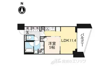 ブランズ京都河原町通(1LDK/3階)の間取り写真