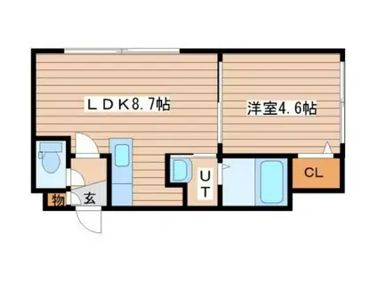 プラザN4(1LDK/4階)の間取り写真