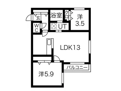 プレシャスキタ24(2LDK/2階)の間取り写真