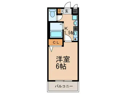 SANKOセレブコート(1K/9階)の間取り写真