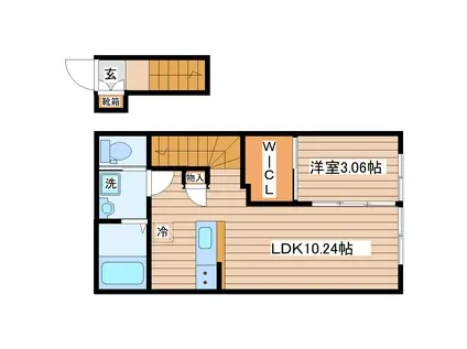 グランヴィラ八本松(1LDK/2階)の間取り写真