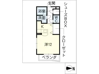 K・BERG(ワンルーム/4階)の間取り写真