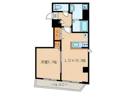 セルカエスタシオン(1LDK/5階)の間取り写真