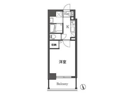 レブリアント清川I(1K/11階)の間取り写真