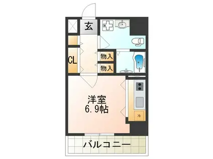 PRIMA ROSA優(ワンルーム/3階)の間取り写真