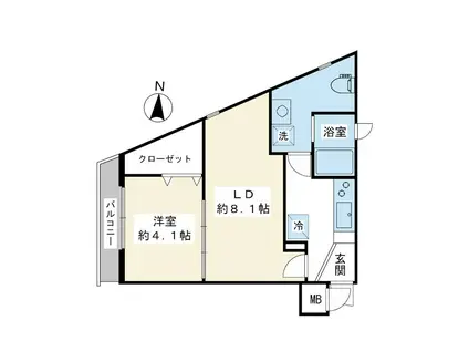 S7 HILLS(1LDK/3階)の間取り写真