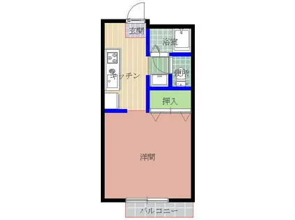 ハイツフローラ(1K/2階)の間取り写真