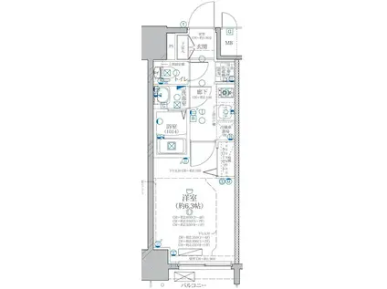 ディアレイシャス矢場町(1K/9階)の間取り写真