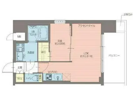 プレジオ弁天町ASIAN(1LDK/6階)の間取り写真