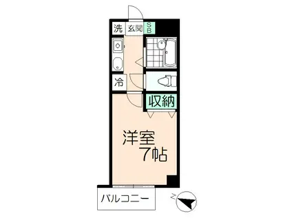 ラヴィエゼ(1K/3階)の間取り写真