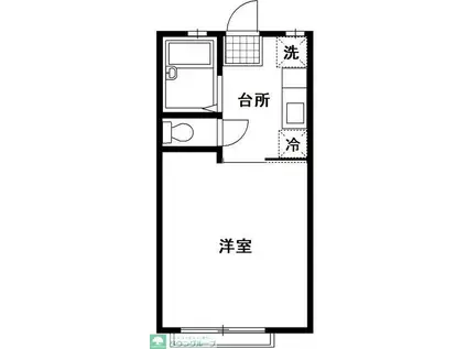 百合ハイム(1K/1階)の間取り写真