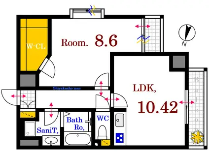 ノーブル大手町(1LDK/6階)の間取り写真