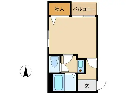 リバ-サイド塚口(1K/2階)の間取り写真