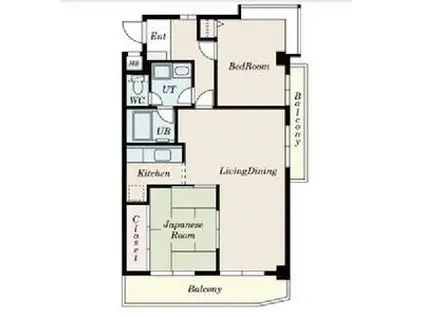 サンハウス野並(2LDK/3階)の間取り写真