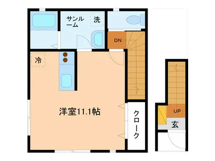 ジョイM2(ワンルーム/2階)の間取り写真