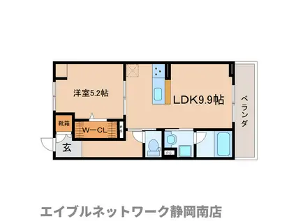 AMBICIA大坪(1LDK/1階)の間取り写真