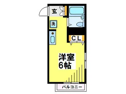 ハイムK(ワンルーム/2階)の間取り写真