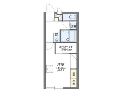 フィエール(1K/2階)の間取り写真