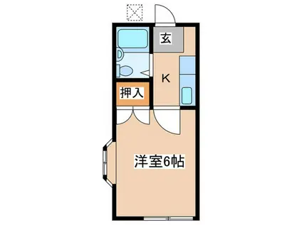 第2金森ハイツ(1K/1階)の間取り写真