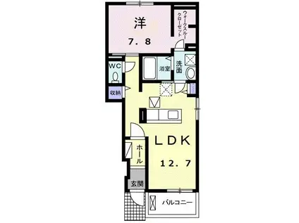 ＪＲ東北本線 南福島駅 徒歩23分 2階建 築3年(1LDK/1階)の間取り写真