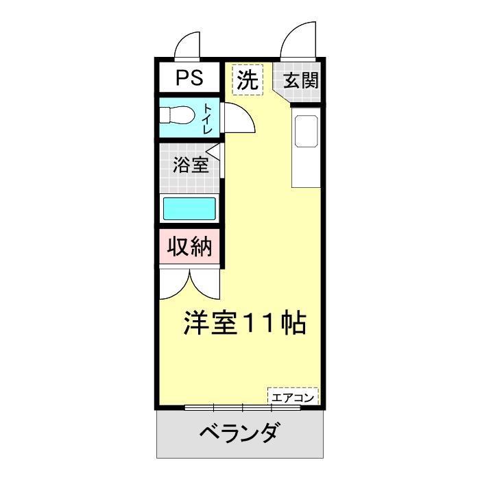 グリーンアベニュー土原NO.1(ワンルーム/4階)の間取り写真