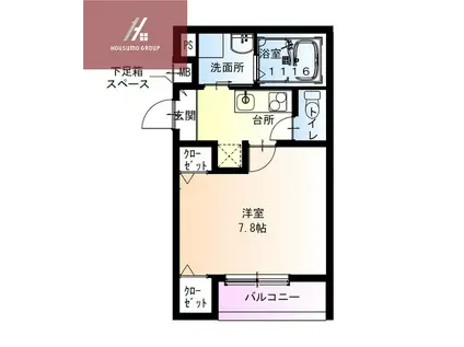 フジパレス今川公園東III番館(1K/2階)の間取り写真