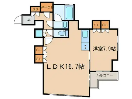 コスモリード石神井公園(1LDK/2階)の間取り写真