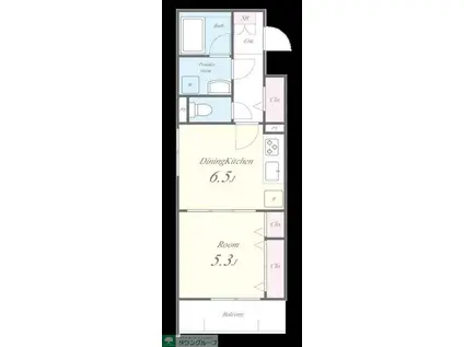 HARMONY RIDGE(1DK/2階)の間取り写真