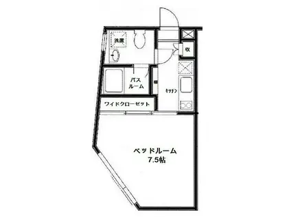 GARDEN TREE(1K/4階)の間取り写真