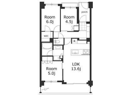 パークホームズ三軒茶屋シエル・クール(3LDK/3階)の間取り写真