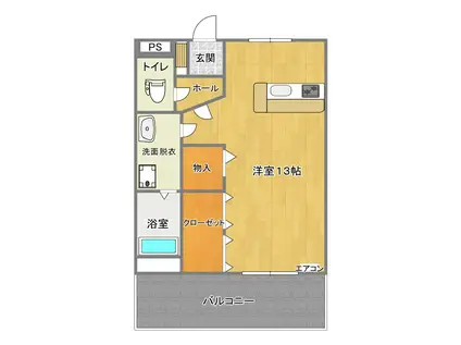 プレミール15番館(ワンルーム/2階)の間取り写真