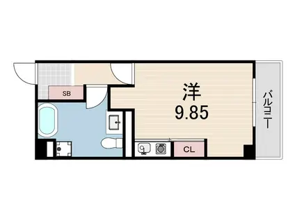 パールコート(ワンルーム/2階)の間取り写真