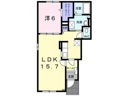 エテルナ(1LDK/1階)の間取り写真