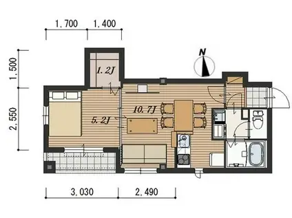GLANZ.M(1LDK/3階)の間取り写真