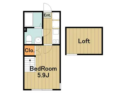 オレンジポピー(1K/1階)の間取り写真