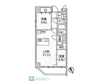ステージファースト浅草橋IV(2LDK/2階)の間取り写真