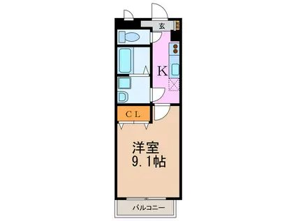 ラ・メール野並(1K/2階)の間取り写真